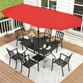 thumbnail image 2 of MF Studio 8-Piece Outdoor Patio Dining Set with 13 ft Umbrella, Stacking Chairs & 6-Person Table, Black & Orange Red, 2 of 14