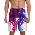 thumbnail image 2 of Picia Dual Skulls Colorful Fusion Pajama Shorts for Men, Men's Pajama Bottoms, Sleepwear,Short Pajama Pants-XX-Large, 2 of 9