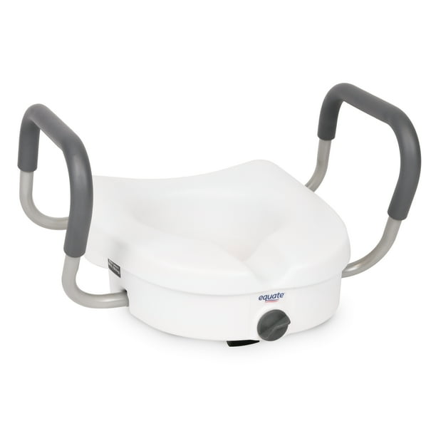 Equate Raised Toilet Seat with Handles, Toilet Seat Riser, White