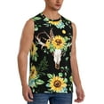 thumbnail image 2 of Disketp Sunflower Skull Sleeveless Tshirts For Men, Muscle Shirts For Men Dry Fit Tank Top-Xx-Large, 2 of 8