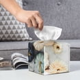 thumbnail image 6 of Tissue Pumpkin And White Marble Box Cover Holder, Square by Xecao - Leather Decorative Organizer for Tabletop, Bathroom, Car, Office, 6 of 8