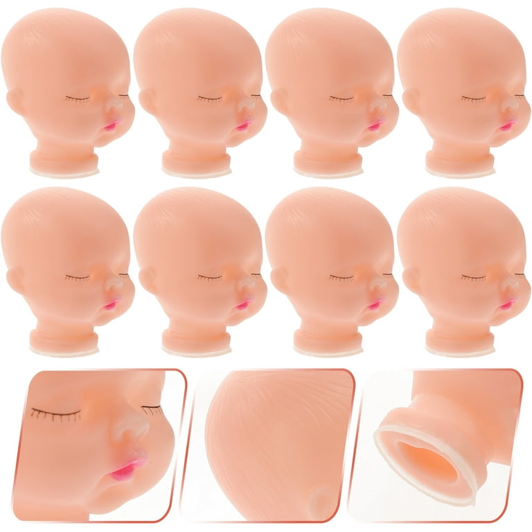 10pcs Plastic Practice Makeup Doll Heads Painting Doll Body Part Doll Craft  Making Heads