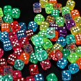 thumbnail image 1 of Dados de 16 mm Dados de cristal Dados de colores transparentes Dados de barra de color de puntos transparentes, 1 of 5