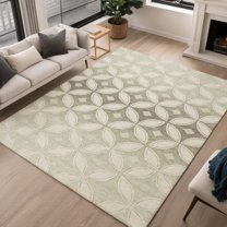 Addison Rugs Chantille Indoor/Outdoor Transitional Geometric Beige Machine Washable Rectangle Rug, 10' x 14'