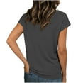 thumbnail image 5 of Womens Short Sleeve V Neck Shirts Basic Tees Soft Casual Cap Sleeve T Shirts Trendy Spring Summer Tops, 5 of 6