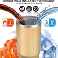 thumbnail image 3 of 30oz Tumbler with Handle, Insulated Stainless Steel Cup with Flip Straw Lid, Leak-Proof & Cup Holder Friendly for Travel and Sports ,Wood Print, 3 of 6