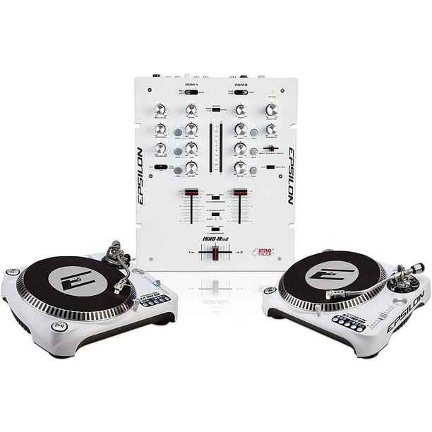 EPSILON INNO PROPAK DJT 1300 USB Turntable (2) and INNO MIX2 Mixer (1) EPSILON INNO PROPAK DJT 1300 USB Turntable (2) and INNO MIX2 Mixer (1)