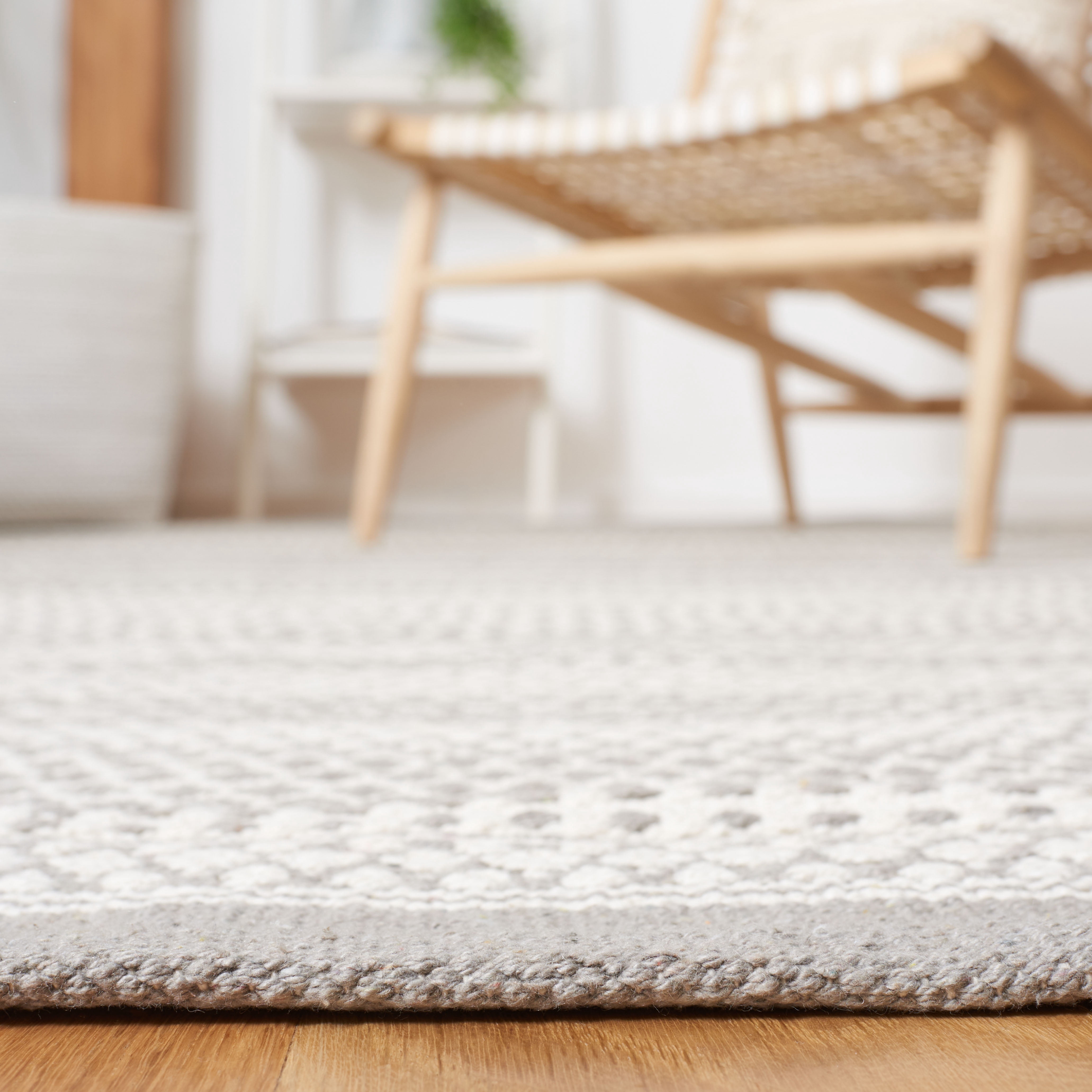 SAFAVIEH Kilim Granville Striped Cotton Area Rug, Grey/Beige, 3' x 5'
