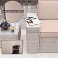 thumbnail image 4 of Wallowsun 6-Piece Modular Sectional Sofa Set - Outdoor Patio Furniture Set with Thick Cushions & Double-Sided Coffee Table for Garden Patio and Lawn (khaki), 4 of 6