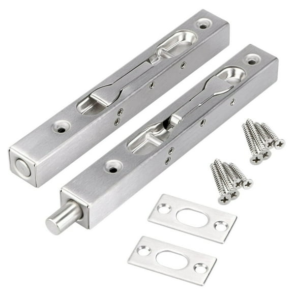 CNKOO 2 Pcs Door Flush Bolt - 6 Inch Concealed Security Door Lock for French Doors