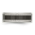 thumbnail image 3 of Stainless Steel WithSawtooth Accent/Black Ceramic Center Faceted Band, 3 of 6