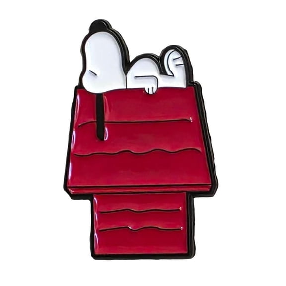 Peanuts Cartoon Dog Sleeping on Dog House 1.25in Tall Enamel Metal Pin