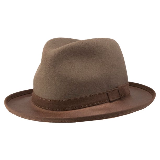 New American Hat Makers Trilby Hybrid Leather Fedora Hat