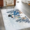 thumbnail image 2 of Blue Christmas Snowman Area Rugs 3'x5', Washable Small Throw Rugs for Living Room Bedroom, Xmas Tree Elk Gifts Snowflake Ombre Indoor Outdoor Rug Non-Slip Low Pile Carpet Runner Reversible Floor Mats, 2 of 8