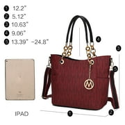 MKF Collection Kissaten Shoulder Bag for Women, Vegan Leather Handbag Purse Top-Handle Crossbody Bag Tote Bag by Mia K