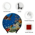 thumbnail image 4 of Yiaed Colorful Coral Reef Print Bone China Decorative Plate Ceramic Dinner Plates Art Crafts with Display Stand-6in, 4 of 6