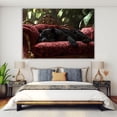 thumbnail image 4 of Mudket Framed Leopard on Red Velvet Sofa Canvas Wall Art, Luxury Cheetah Print Living Room Wall Decor, Trendy Animal Wall Art Ready to Hang - 12"L x 8"W, 4 of 10