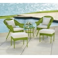 thumbnail image 5 of BrylaneHome Outdoor Weather Resistant Roma Hand-Woven Resin Wicker Stacking Chair + Free Seat & Back Cushions for Home, Backyard, Deck, Patio (250 Lb Capacity), 5 of 6