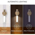 thumbnail image 4 of Juego de 2 luces LED para escaleras, sensor de movimiento, funciona con pilas, luz nocturna de madera para interiores, luz de pared para armario magnética inalámbrica portátil re, 4 of 5