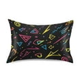 thumbnail image 7 of Yayeee Pillowcase Standard Size Set of 2 Satin Wrinkle Resistant Pillow Case, Black Neon Lightning, 7 of 7