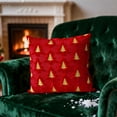 thumbnail image 5 of Juego de 2 fundas de almohada con diseño de árbol de Navidad (45 x 45 cm) | Fundas de almohada navideñas de lana sintética para sofá, cama y porche | Adornos navideños suaves y festivos, 5 of 5
