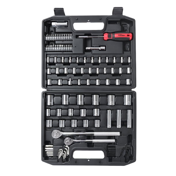 ドリーム・ホール　4枚 Hyper Tough 107 Piece 1/4, 3/8, 1/2 inch Drive Socket Set for
