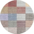 thumbnail image 1 of Ahgly Company Indoor Round Contemporary Pale Silver Gray Checkered Area Rugs, 8' Round, 1 of 6