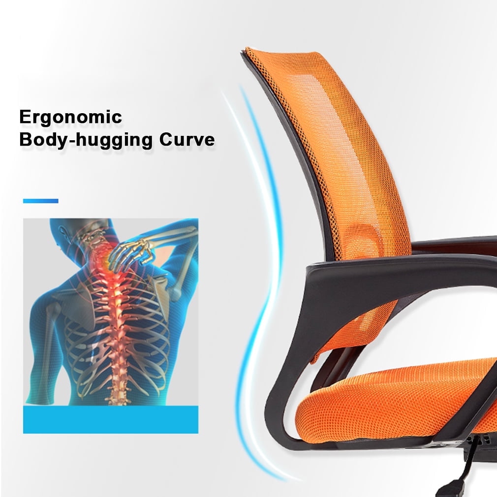 BestOffice Ergonomic Mesh Office Chair, Lumbar Support, Adjustable Height with Armrests for Adults, Teens, 2 Pack(Orange)
