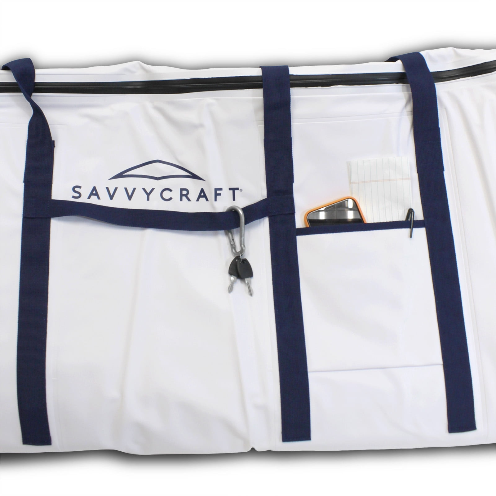 SavvyCraft Insulated Fish Cooler Bag, Waterproof Leakproof Soft Insulated Fish Kill Bag with Easy Grip Handles, Flat Bottom Style White 60"L x 12"W x 22"H