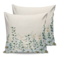thumbnail image 7 of Outdoor Throw Pillow Cover Farm Daisy and Eucalyptus Leaves Vines Waterproof Cushion Covers 2 Pack Greenery on Vintage Linen Pillow Cases Home Decoration for Patio Garden Couch Sofa, 7 of 7