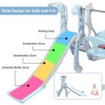 thumbnail image 3 of EOTVIA 4 In 1 Toddler Swing And Slide Set For Kids Age 1 To 5, Toddler Indoor Playground For Children Baby Swing Set With Swing, Climber, Ball, Basketball Hoop And Long Slide For Boys And Girls, Blue, 3 of 10