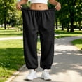 thumbnail image 4 of Aihuaihua Women's Balloon Sweatpants Baggy Sweatpants Lantern Trousers Elastic Waist Workout Joggers Cinch Bottom Lounge Barrel Pants Black M, 4 of 7