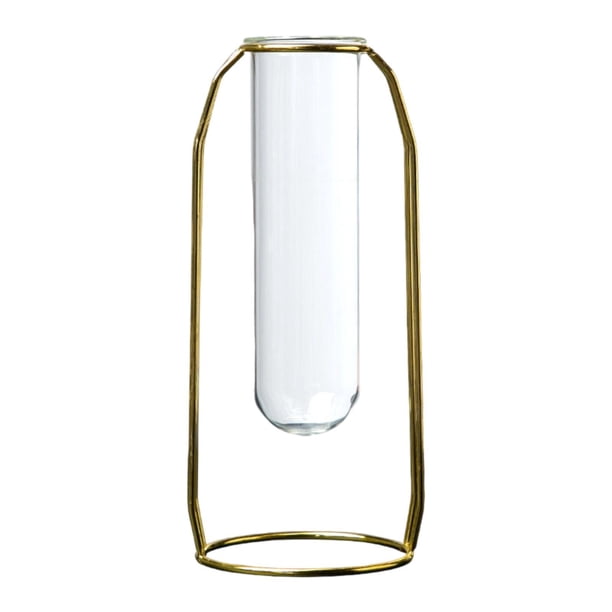 Jarrón de tubo de ensayo hidropónico, decoración del hogar, soporte moderno de metal para plantas, decorativo para jardín, mesa interior, decoración alto