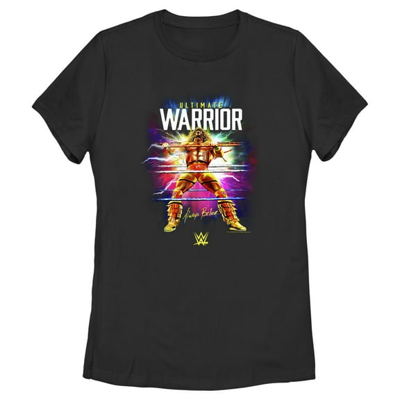 Women's WWE Ultimate Warrior Always Believe Electric Ropes  Graphic Tee Black X Large