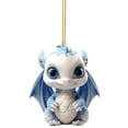 thumbnail image 5 of Holloyiver Dragon Baby Christmas Hanging Ornaments for Christmas Tree, Acrylic Dragon Figurines Christmas Tree Hanging Ornament, Cute Cartoon Decorative For Car&Home, 5 of 9