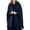 Dark Blue, variant on Women's Poncho Cape with Pockets, Hooded Cloak for Women Plus Size Open Front Cardigan Shawls Coat Trench Outwear (X-Large, Dark Blue)