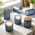 thumbnail image 5 of Blue Hobnail Drinking Glasses Set of 12, Embossed Glass Cups, 6 x 12 Oz & 6 x 10 Oz, 5 of 7