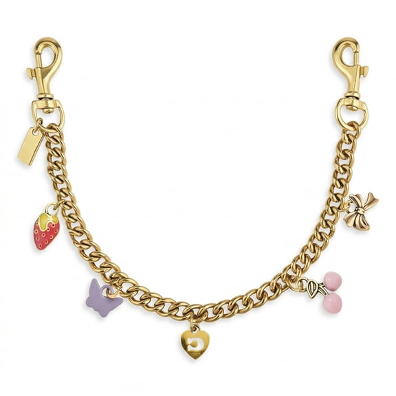Cute Cherry Gold Bag Charms Wallet Chain Keychains Purse Accessories For Women