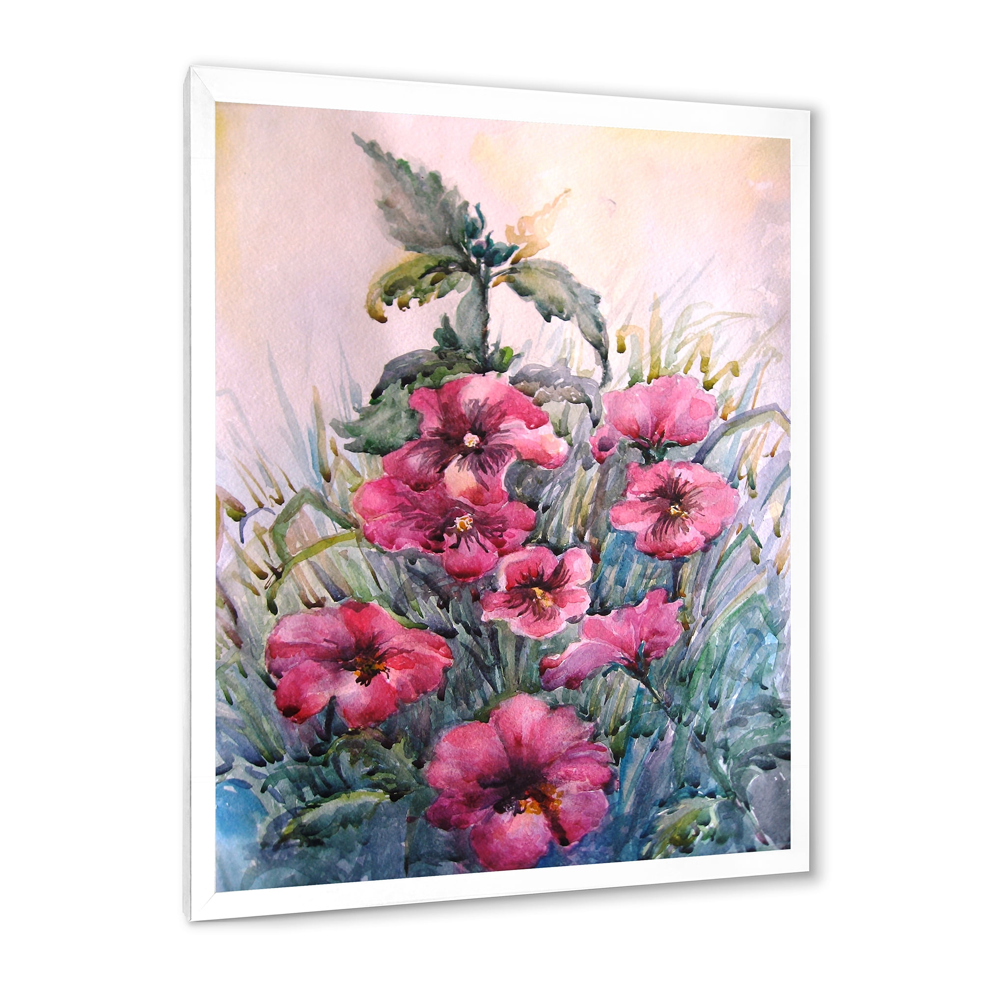 Designart 'Blossoming Hibiscus Flowers In The Wild' Traditional Framed Art Print