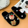 thumbnail image 2 of Dakaela Winter Slippers Womens Mens Reindeer Santa Christmas House Shoes Xmas Indoor Brdroom Slides, 2 of 9
