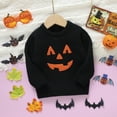 thumbnail image 3 of Toddler Baby Boy Girl Halloween Outfit Knit Chunky Pumpkin Sweaters Crew Neck Pullover Sweatshirt Tops Fall Winter Clothes, 3 of 7