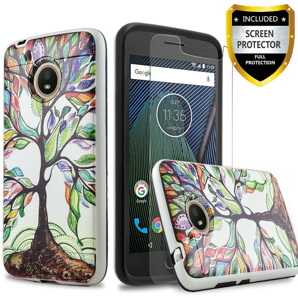 Moto E4 Plus Case, 2Piece Style Hybrid Shockproof Hard Phone Cover