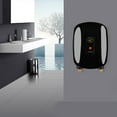 thumbnail image 2 of Fichiouy 3KW Mini Electric Tankless Instant Hot Water Heater with LCD Display for Kitchen Bathroom Black, 2 of 8