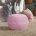 thumbnail image 2 of Caelyn Cotton Yarn Pouf, Blush, 2 of 10