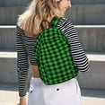 thumbnail image 6 of Rateoe Buffalo Plaid Green Black Pattern Canvas College Laptop Backpack,Travel Daypack,Durable Rucksack Travel Notebook Bag School Backpack Book Bag for Men Women-Small, 6 of 7