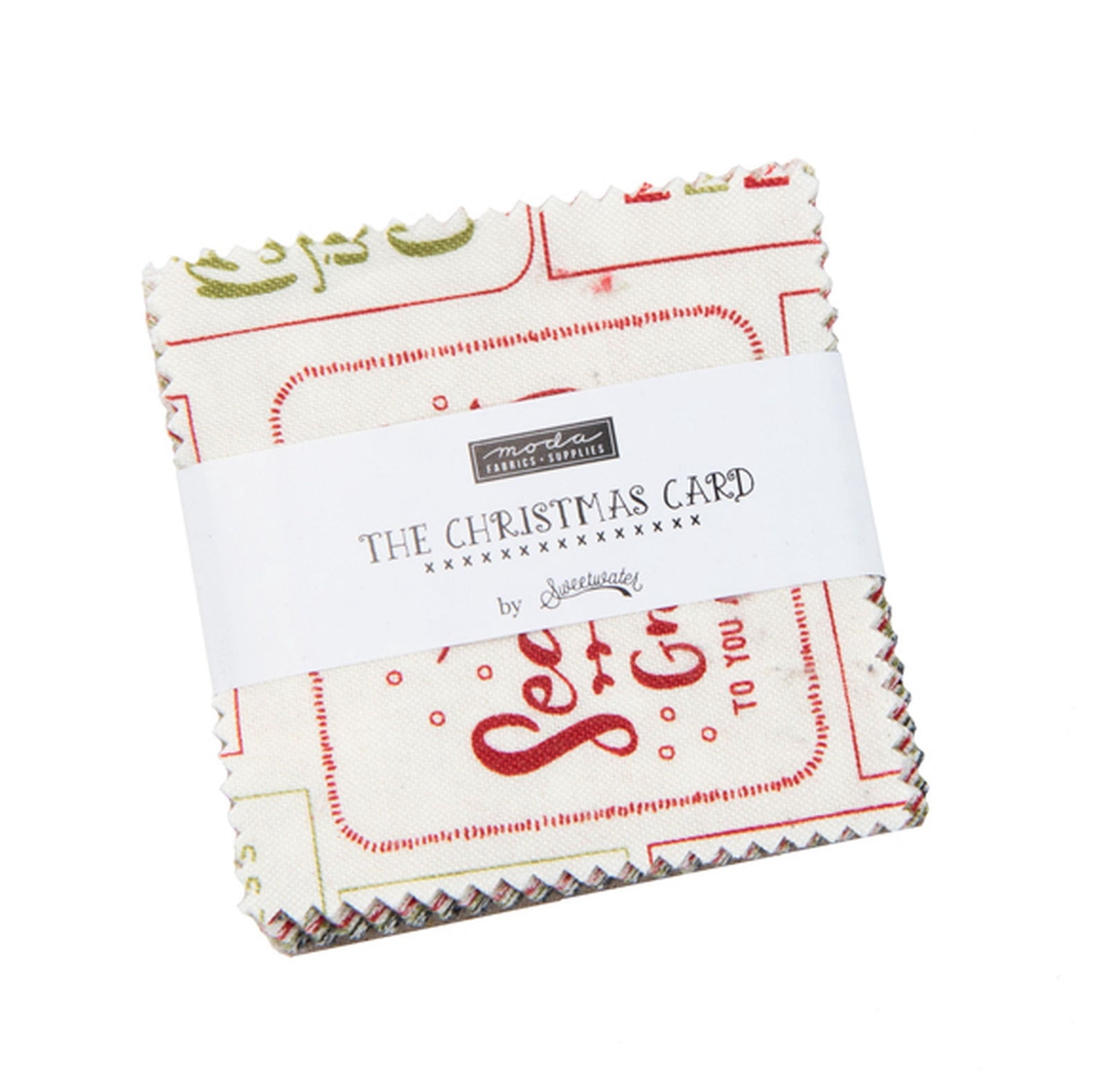 The Christmas Card Moda Mini Charm Pack by Sweetwater; 42 2.5" Precut