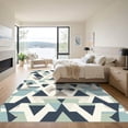 thumbnail image 3 of ODIKA 6'x9' Machine Washable Non-Slip Area Rug, Geometric Teal High Traffic Rug, Blue, 1039117, 3 of 7