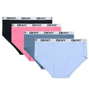 DKNY Women's 4-Pack Microfiber Hipster (Fashion Pack, Large)