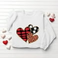 thumbnail image 4 of Yievot Valentines Sweatshirt Women Crew Neck Heart Printed Shirts Casual Lightweight Long Sleeve Pullover Top, White, 4 of 6