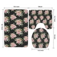 thumbnail image 3 of Pioneer Flower Floral Print Pattern Bathroom Rugs Sets 3 Piece,Toilet Cover Set,Absorbent Non Slip Bathroom Mats Sets with U-Shaped Contour Rug Toilet Rug Set, 3 of 5